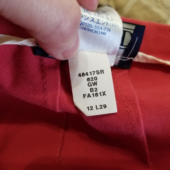 Lands' End Retro Style Side Zip Dark Coral Ankle Length Pants. Women's 12 - Picture 10 of 11